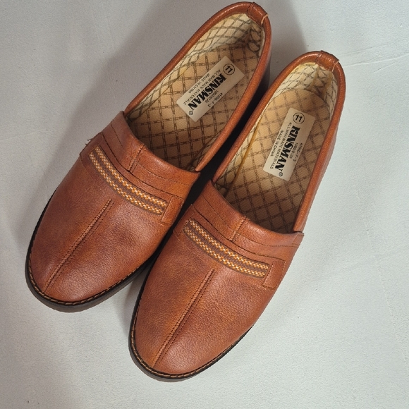 KINSMAN Brown Faux Leather Men's Loafers - Picture 1 of 3